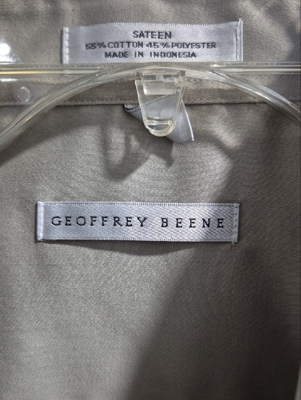Geoffrey Beene Men's Taupe Long-Sleeve Dress Shirt - Picture 3 of 4